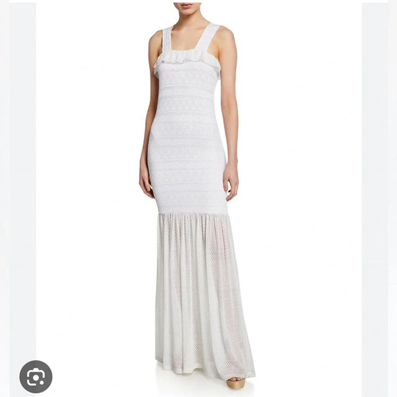 Nightcap Clothing Starlit Stretch Maxi Lace Stretch Maxi White Medium M.